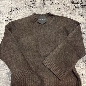 White Fox Boutique Brown Crewneck Sweater